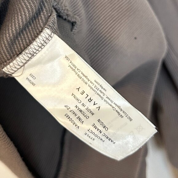 VARLEY Vine Ottoman Half Zip Pullover in Charcoal Size Medium - Picture 9 of 14